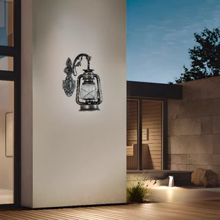 Vintage Silver Outdoor Lantern Waterproof Wall Sconce Zawala Image - 1
