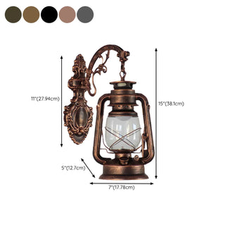 Vintage Silver Outdoor Lantern Waterproof Wall Sconce Zawala #size