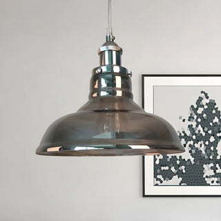 ZOWALA - Industrial Cone Smoke Glass Living Room Pendant Light Image - 1