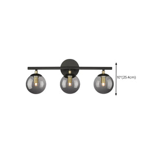 Industrial Black Globe Glass 3 Light Vanity Fixture Zawala #size