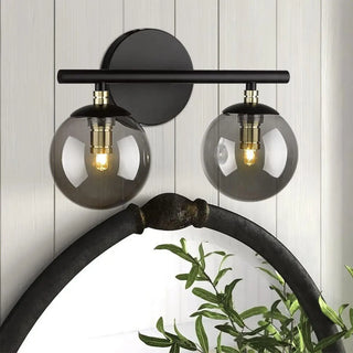 Industrial Black Globe Glass 3 Light Vanity Fixture Zawala Image - 3