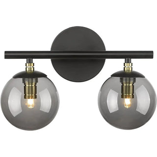 Industrial Black Globe Glass 3 Light Vanity Fixture Zawala Image - 5
