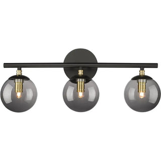 Industrial Black Globe Glass 3 Light Vanity Fixture Zawala Image - 7