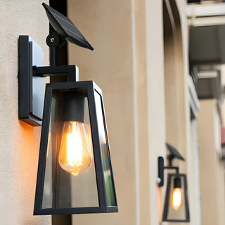 Industrial Solar-Power Black Cage Exterior Wall Light Zawala Image - 3