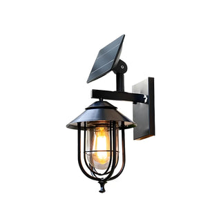 Industrial Solar-Power Black Cage Exterior Wall Light Zawala Image - 6