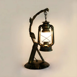 Vintage Lantern Brass Vine Decor Bedroom Table Lamp Zawala Image - 2