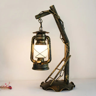 Vintage Lantern Brass Vine Decor Bedroom Table Lamp Zawala Image - 3
