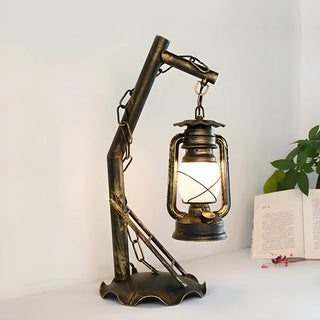 Vintage Lantern Brass Vine Decor Bedroom Table Lamp Zawala Image - 4