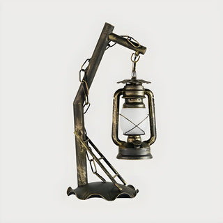 Vintage Lantern Brass Vine Decor Bedroom Table Lamp Zawala Image - 5