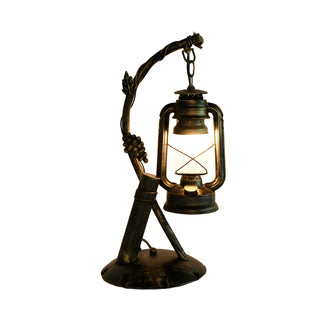 Vintage Lantern Brass Vine Decor Bedroom Table Lamp Zawala Image - 6