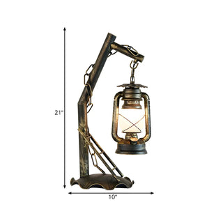 Vintage Lantern Brass Vine Decor Bedroom Table Lamp Zawala Image - 9