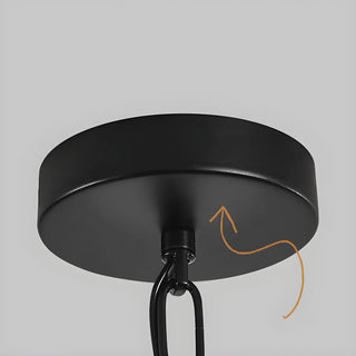 ZOWALA - Industrial Wheel Black Metal Chandelier Image - 8