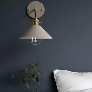 Industrial Yellow Cone Down Metal LED Wall Sconce Zawala Image - 1