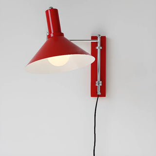 Simple Red Cone Metal LED Swing Arm Wall Sconce Zawala Image - 10