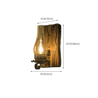 Rustic Wood Backplate Mason Jar LED Wall Sconce Zawala #size