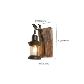 Rustic Wood Backplate Mason Jar LED Wall Sconce Zawala Image - 14