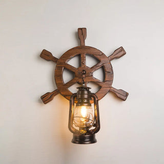 Rustic Wood Backplate Mason Jar LED Wall Sconce Zawala Image - 7