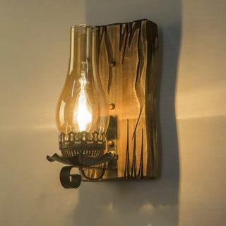Rustic Wood Backplate Mason Jar LED Wall Sconce Zawala Image - 8