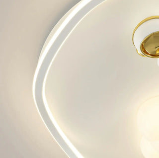 Irregular Wavy Astronaut Cloud White Flush Mount Light Zawala Image - 4