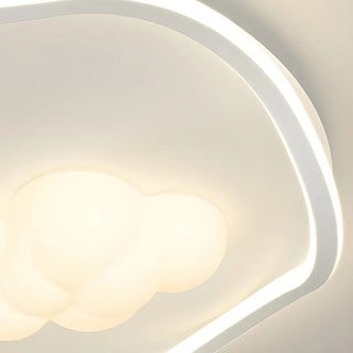Irregular Wavy Astronaut Cloud White Flush Mount Light Zawala Image - 5