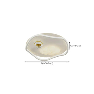 Irregular Wavy Astronaut Cloud White Flush Mount Light Zawala Image - 7