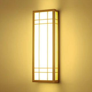 Japanese Inspired Box Wooden Grid LED Wall Sconce Zawala Image - 13