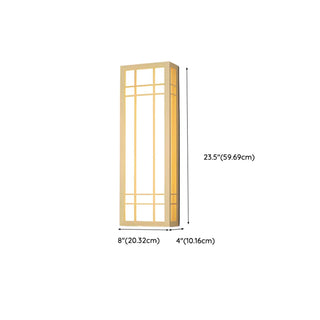 Japanese Inspired Box Wooden Grid LED Wall Sconce Zawala Image - 20