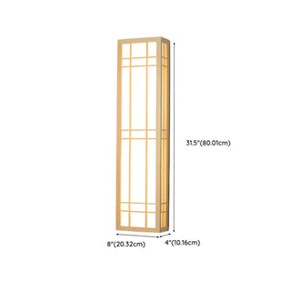 Japanese Inspired Box Wooden Grid LED Wall Sconce Zawala Image - 21