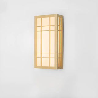 Japanese Inspired Box Wooden Grid LED Wall Sconce Zawala Image - 6