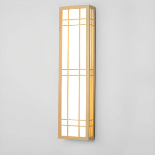 Japanese Inspired Box Wooden Grid LED Wall Sconce Zawala Image - 9