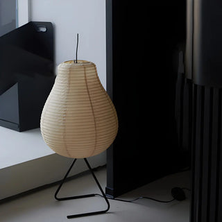 ZOWALA - Japanese Style Beige Paper Akari Floor Lamp Image - 1