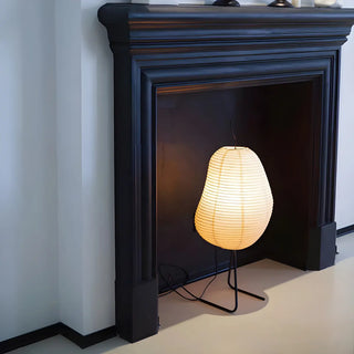ZOWALA - Japanese Style Beige Paper Akari Floor Lamp Image - 2