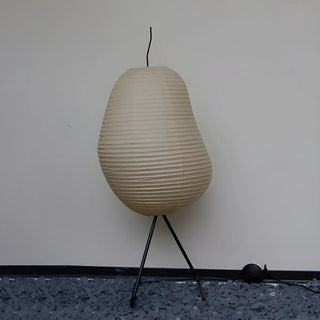 ZOWALA - Japanese Style Beige Paper Akari Floor Lamp Image - 5