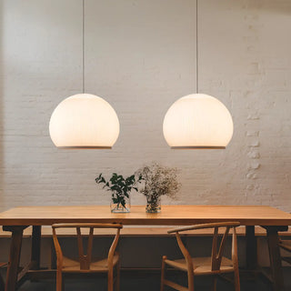 ZOWALA - Japanese Bowl Fabric Dining Room White Small Pendant Light Image - 2