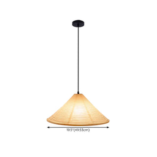 ZOWALA - Japanese Cone Paper Dining Room White Pendant Light Image - 10