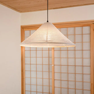 ZOWALA - Japanese Cone Paper Dining Room White Pendant Light Image - 4
