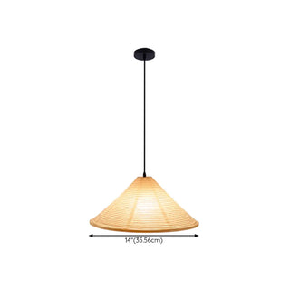 ZOWALA - Japanese Cone Paper Dining Room White Pendant Light #size
