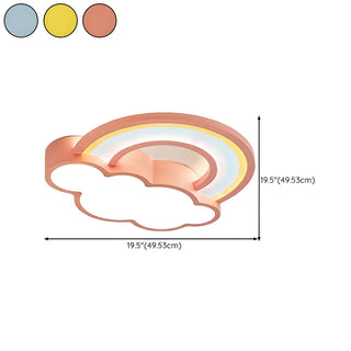 Adorable Cloud Rainbow LED Flush Mount Ceiling Light Zawala #size