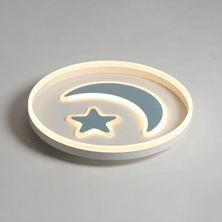 Kids Room Circle Moon Star Flush Mount Ceiling Light Zawala Image - 11