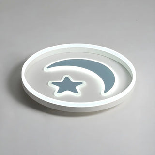 Kids Room Circle Moon Star Flush Mount Ceiling Light Zawala Image - 13