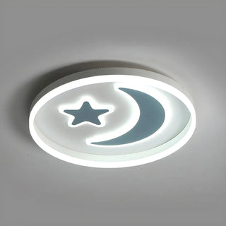Kids Room Circle Moon Star Flush Mount Ceiling Light Zawala Image - 14