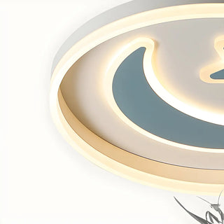 Kids Room Circle Moon Star Flush Mount Ceiling Light Zawala Image - 16