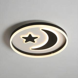 Kids Room Circle Moon Star Flush Mount Ceiling Light Zawala Image - 7