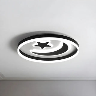 Kids Room Circle Moon Star Flush Mount Ceiling Light Zawala Image - 8