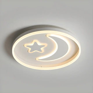 Kids Room Circle Moon Star Flush Mount Ceiling Light Zawala Image - 9