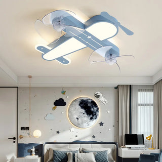 Blue Kids Room Ceiling Fan Light