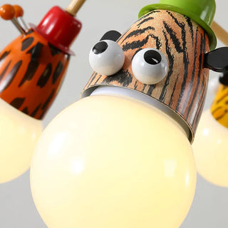 ZOWALA - Animal Ball Metal Multi-Color 4-Light Kids Room Chandelier Image - 10