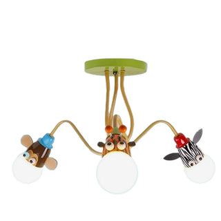 ZOWALA - Animal Ball Metal Multi-Color 4-Light Kids Room Chandelier Image - 6