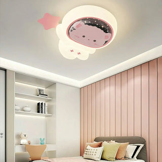 Kids Room Astronaut Dimmable LED Flush Mount Light Zawala Image - 2