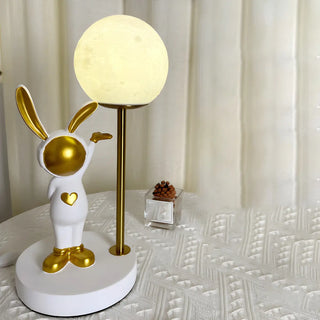 Creative Cute Rabbit Globe Glass Shade Metal Table Lamp Zawala Image - 13